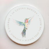 水彩色蜂鳥葬禮紀念  ラウンドシール