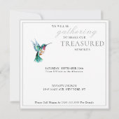 水彩色蜂鳥 生の祝い 招待状 (裏面)