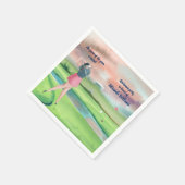 水彩色退職したのゴルフ女性オンザグリーン スタンダードカクテルナプキン (角)