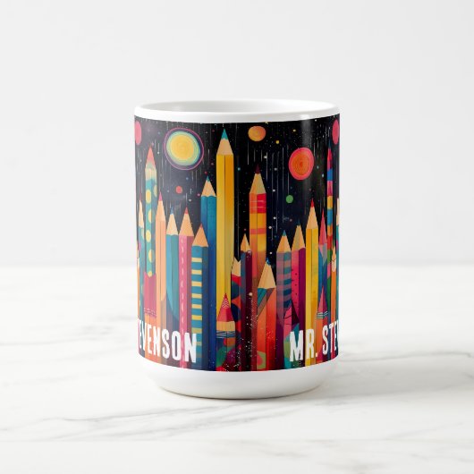 水彩色鉛筆カスタム、先生ギフト コーヒーマグカップ (中央)