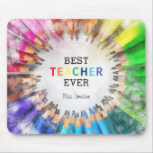 水彩色鉛筆 |最高の先生 マウスパッド (正面)