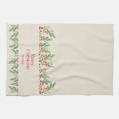 水彩色離れのクリスマス キッチンタオル (横)