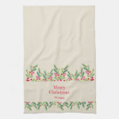 水彩色離れのクリスマス キッチンタオル (縦)