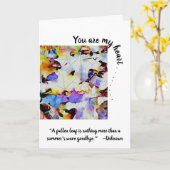 水彩色離れの挨拶 – あなたは私のハート カード (黄色い花)