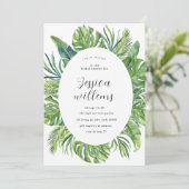 水彩色離れ類熱帯ブライダルシャワー 招待状 (スタンド正面)