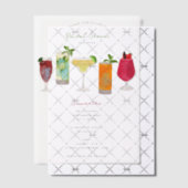 水彩色鸡尾酒派对饮品 婚前小聚会 ベラム紙招待状 (オフセット (招待状))