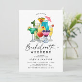 水彩色鸡尾酒独行女郎的告别周末 招待状 (スタンド正面)