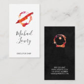 水彩艶消しワイン汚れ燃えナイフ 名刺 (正面/裏面)