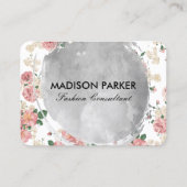 水彩艶消しヴィンテージ花柄 名刺 (正面)