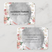 水彩艶消しヴィンテージ花柄 名刺 (正面/裏面)