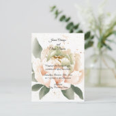 水彩芍薬のウェディング招待状 招待状 (スタンド正面)