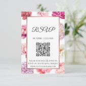 水彩芍薬の出欠カード | ローズゴールドの花 出欠カード (スタンド正面)