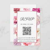 水彩芍薬の出欠カード | ローズゴールドの花 出欠カード (正面/裏面)