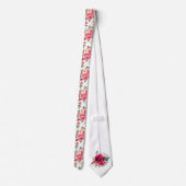 水彩芍薬の花のサマーコレクション ネクタイ (裏面)