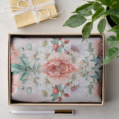 水彩芍薬の花のティッシュペーパー 薄葉紙 (ギフト)