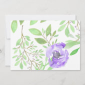 水彩芍薬ピンクグリーン花のブライダルシャワー 招待状 (裏面)