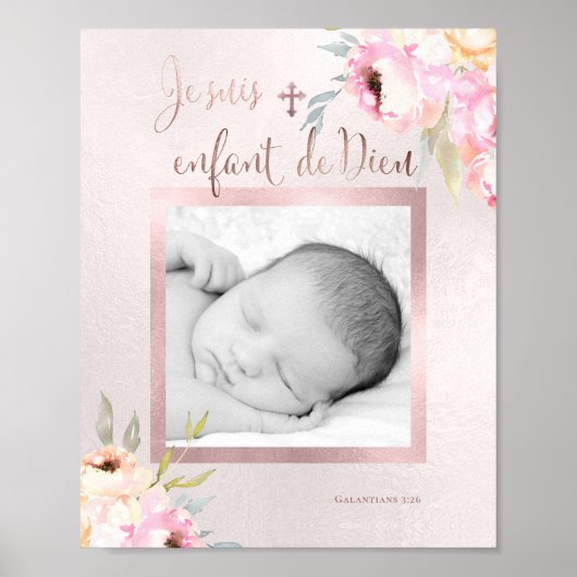 水彩芍薬、Je suis enfant de Dieu ポスター (正面)