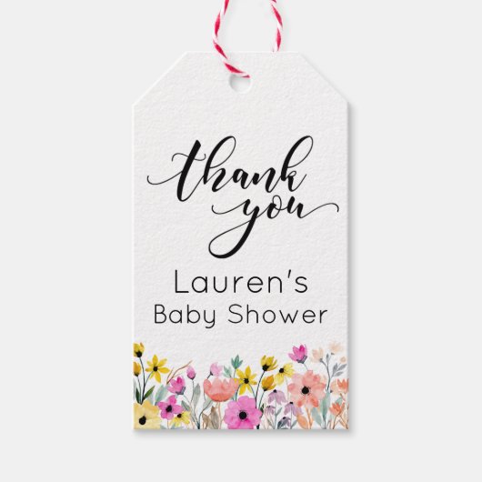 水彩花ありがとう ギフトタグ (正面)