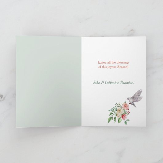 水彩花うさぎのイースターカード カード (内部)