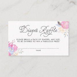 水彩花おむつラッフルグリッター付き エンクロージャーカード