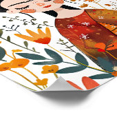 水彩花お洒落付きフリダカホ ポスター (角)