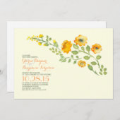 水彩花かわいいフローラ結婚式招待状 招待状 (正面/裏面)