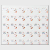 水彩花かわいいブライダルシャワー ラッピングペーパー (フラット)