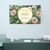 水彩花かわいいブライダルシャワー 横断幕 (トレードショー)