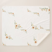 水彩花かわいいミニマリスト シェルパブランケット (正面(横))