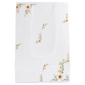 水彩花かわいいミニマリスト ミディアムペーパーバッグ (裏面)