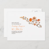 水彩花かわいい日付以外 案内ポストカード (正面/裏面)