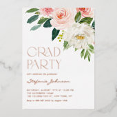 水彩花かわいらし園卒業パーティー 箔招待状 (正面)