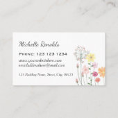 水彩花かわいらし園花屋 名刺 (裏面)