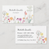 水彩花かわいらし園花屋 名刺 (正面/裏面)