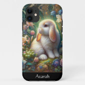 水彩花が咲き誇る愛らしいバニー Case-Mate iPhoneケース (裏面)