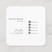 水彩花が咲くサボテンのソーシャルメディア スクエア名刺 (裏面)