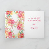 水彩花が咲く、美しい白猫 カード (内部)