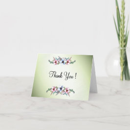 水彩花が輝く中ありがとう空白の サンキューカード