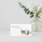 水彩花きサボテンポットソーシャルメディア 名刺 (スタンド正面)