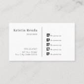 水彩花きサボテンポットソーシャルメディア 名刺 (裏面)