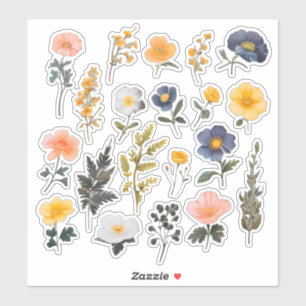 水彩花くず本文具 シール