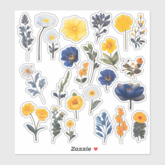 水彩花くず本文具 シール