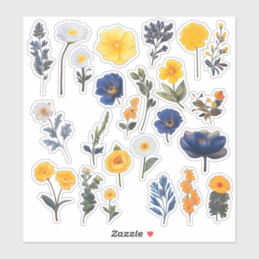 水彩花くず本文具 シール (シート)