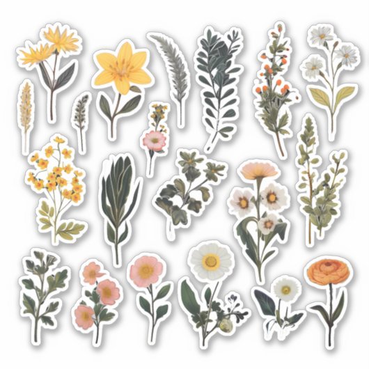 水彩花くず本文具 シール (正面)