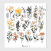 水彩花くず本文具 シール (シート)