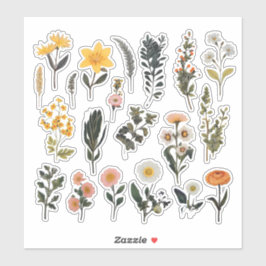 水彩花くず本文具 シール