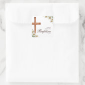 水彩花とクロスバプテスマ スクエアシール (バッグ)