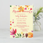 水彩花とハートブライダルシャワー 招待状 (スタンド正面)