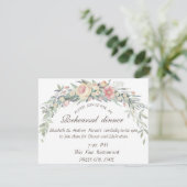 水彩花とポルカドットのリハーサルディナー 招待状 (スタンド正面)