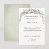 水彩花とポルカドットの結婚式の披露宴 エンクロージャーカード (正面/裏面)